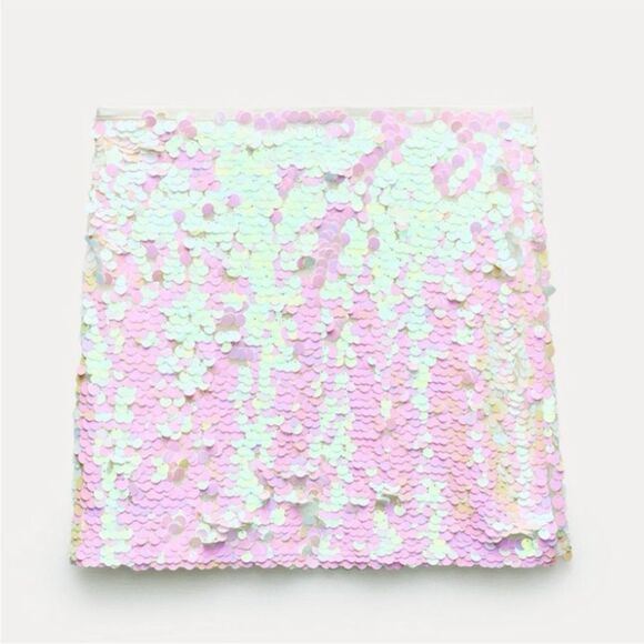 Zara SEQUIN MINI SKIRT - Picture 4 of 15